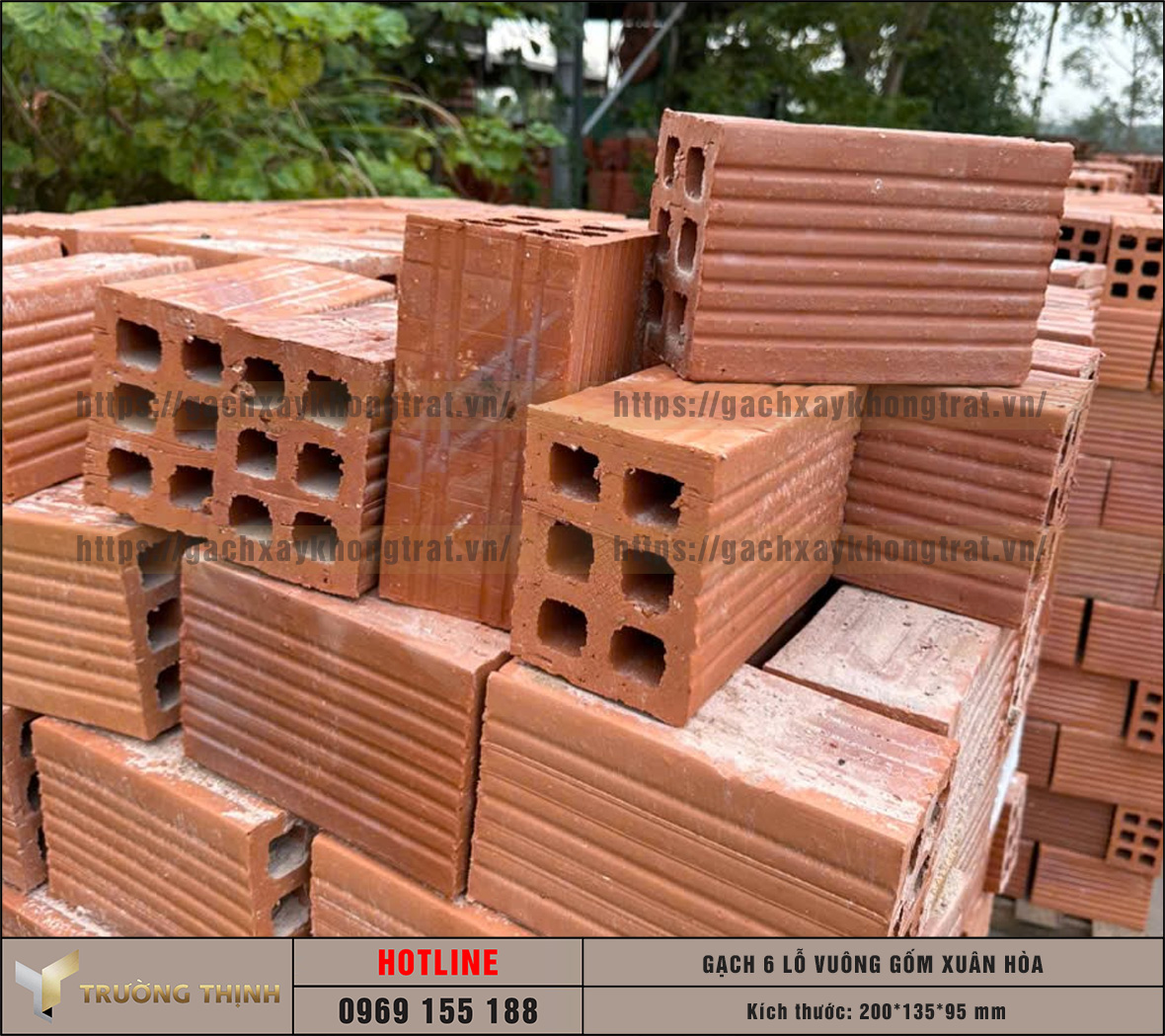 Bảng giá gạch chống nóng 6 lỗ vuông 200x135x95 gốm Xuân Hòa: Giải pháp hạ nhiệt hoàn hảo cho mọi công trình