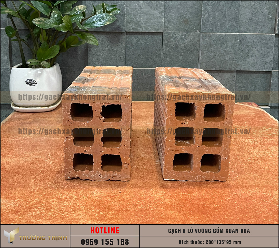 Bảng giá gạch chống nóng 6 lỗ vuông 200x135x95 gốm Xuân Hòa: Giải pháp hạ nhiệt hoàn hảo cho mọi công trình