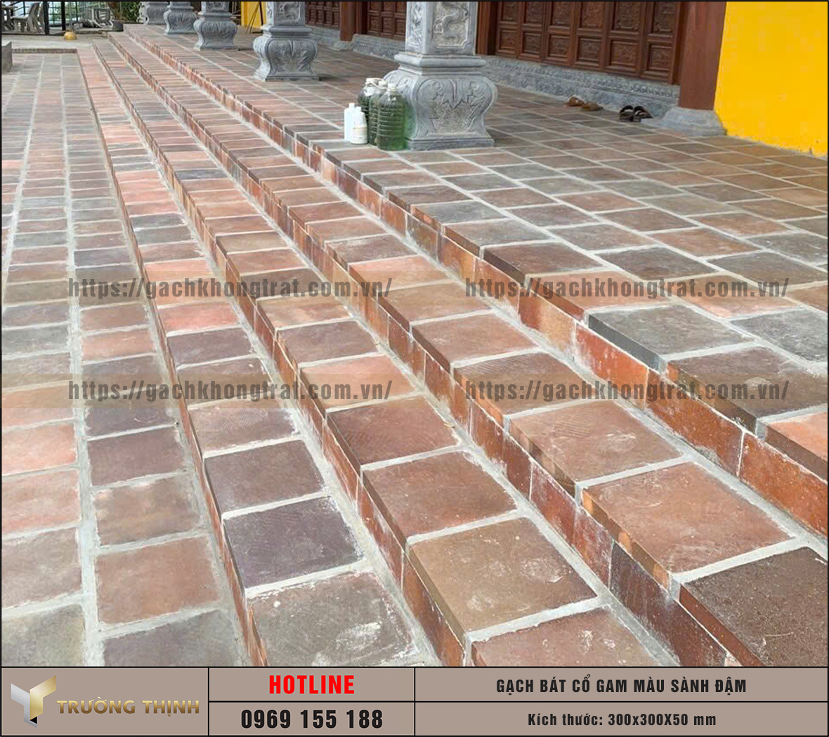 Bảng giá gạch bát cổ gam màu sành đậm 300x300x50: Giải pháp tối ưu cho kiến trúc tâm linh