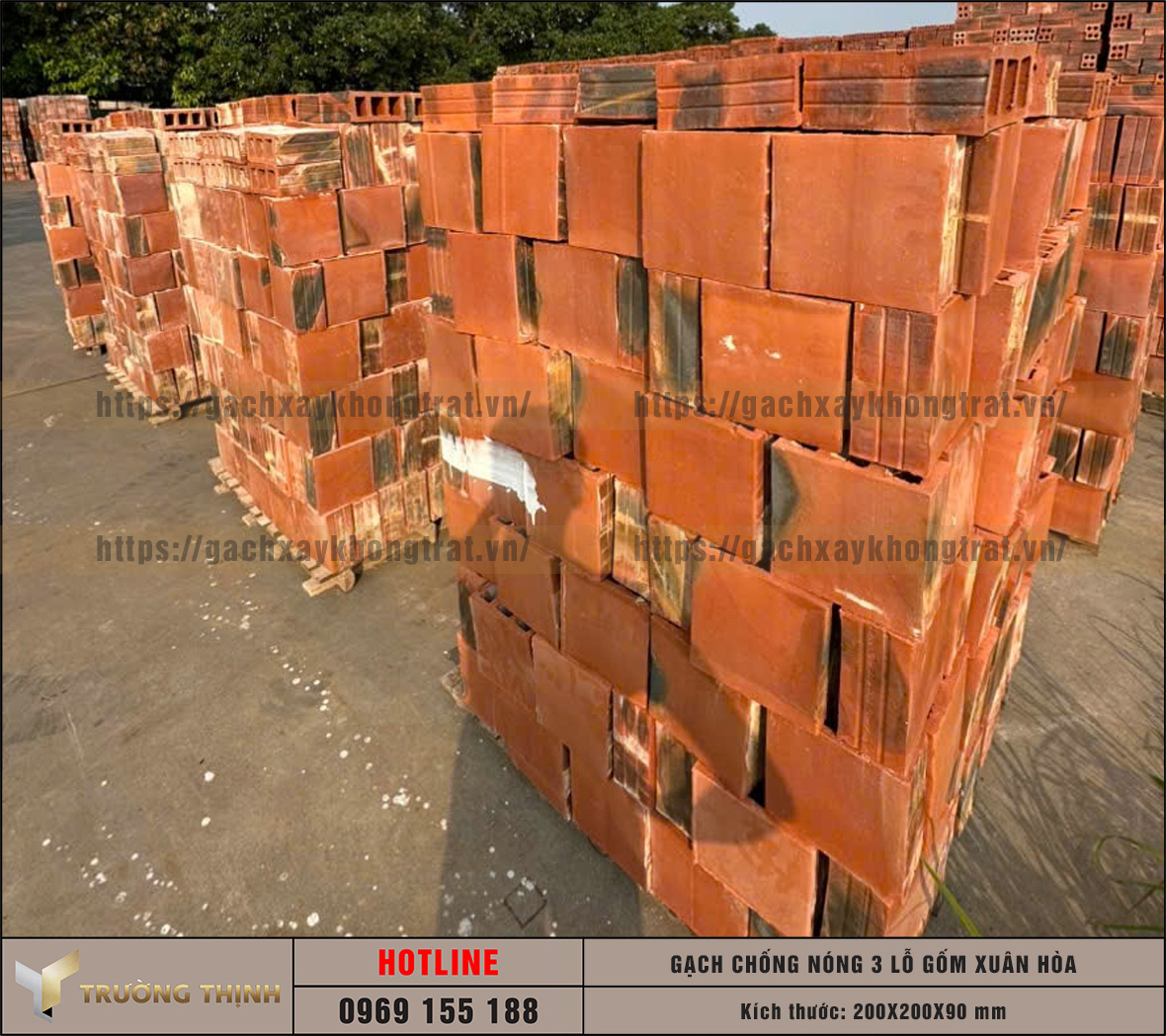 Báo giá gạch chống nóng 3 lỗ gốm Xuân Hòa mới nhất 2026 tại Tổng đại lý Trường Thịnh