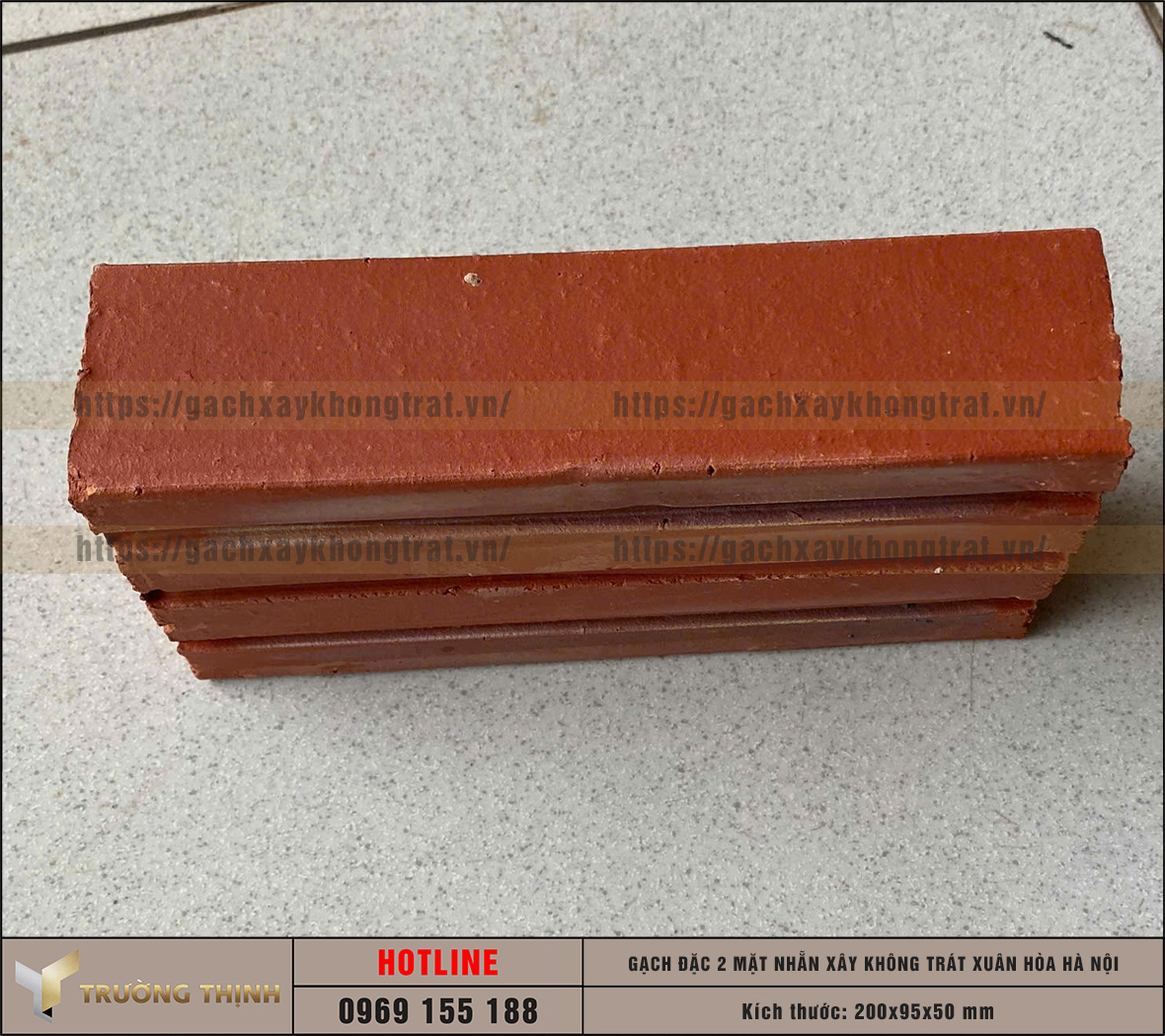 Báo giá gạch đặc 2 mặt nhẵn 200x95x50 xây không trát Xuân Hòa Hà Nội | Trường Thịnh Group
