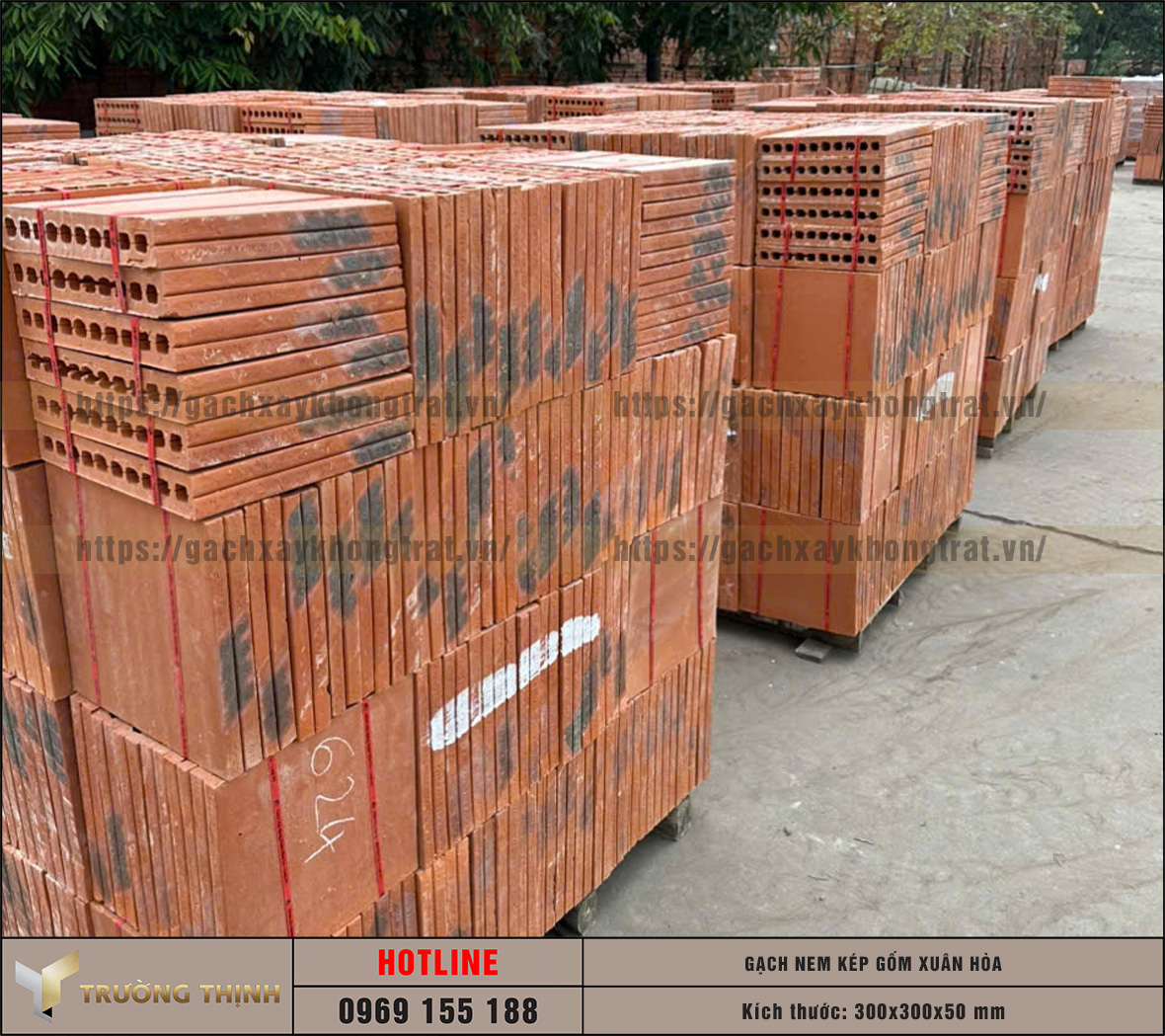 Báo giá gạch nem kép 300x300x50 gốm Xuân Hòa cho công trình và dự án | Trường Thịnh Group