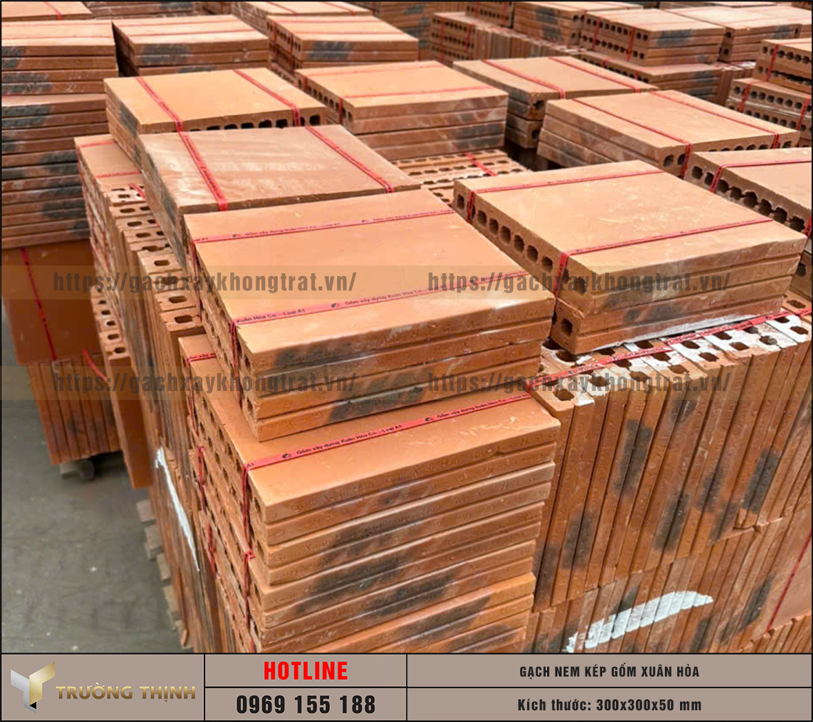 Báo giá gạch nem kép 300x300x50 gốm Xuân Hòa cho công trình và dự án | Trường Thịnh Group