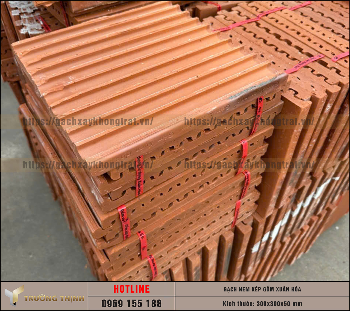 Báo giá gạch nem kép 300x300x50 gốm Xuân Hòa cho công trình và dự án | Trường Thịnh Group