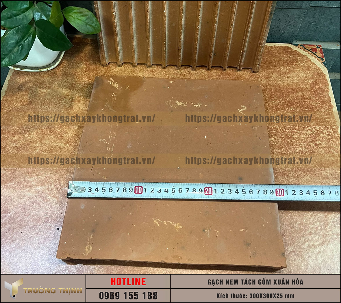 Báo giá gạch nem tách 300x300x25 gốm Xuân Hòa mới nhất 2026 | Trường Thịnh Group