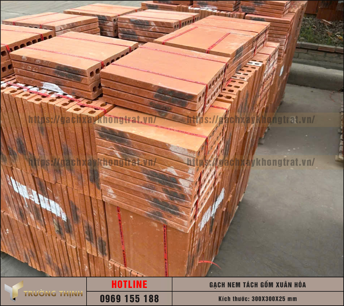 Báo giá gạch nem tách 300x300x25 gốm Xuân Hòa mới nhất 2026 | Trường Thịnh Group
