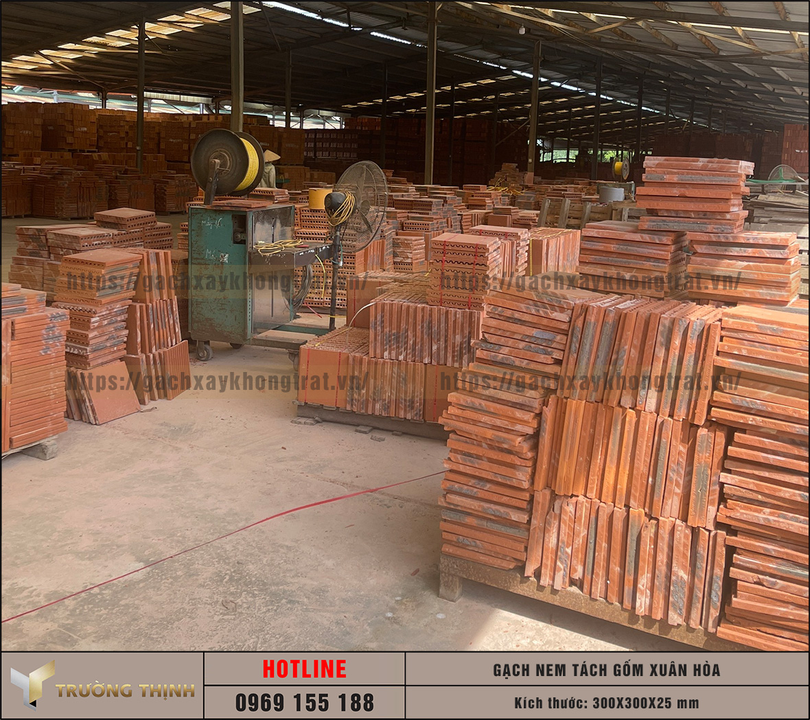 Báo giá gạch nem tách 300x300x25 gốm Xuân Hòa mới nhất 2026 | Trường Thịnh Group
