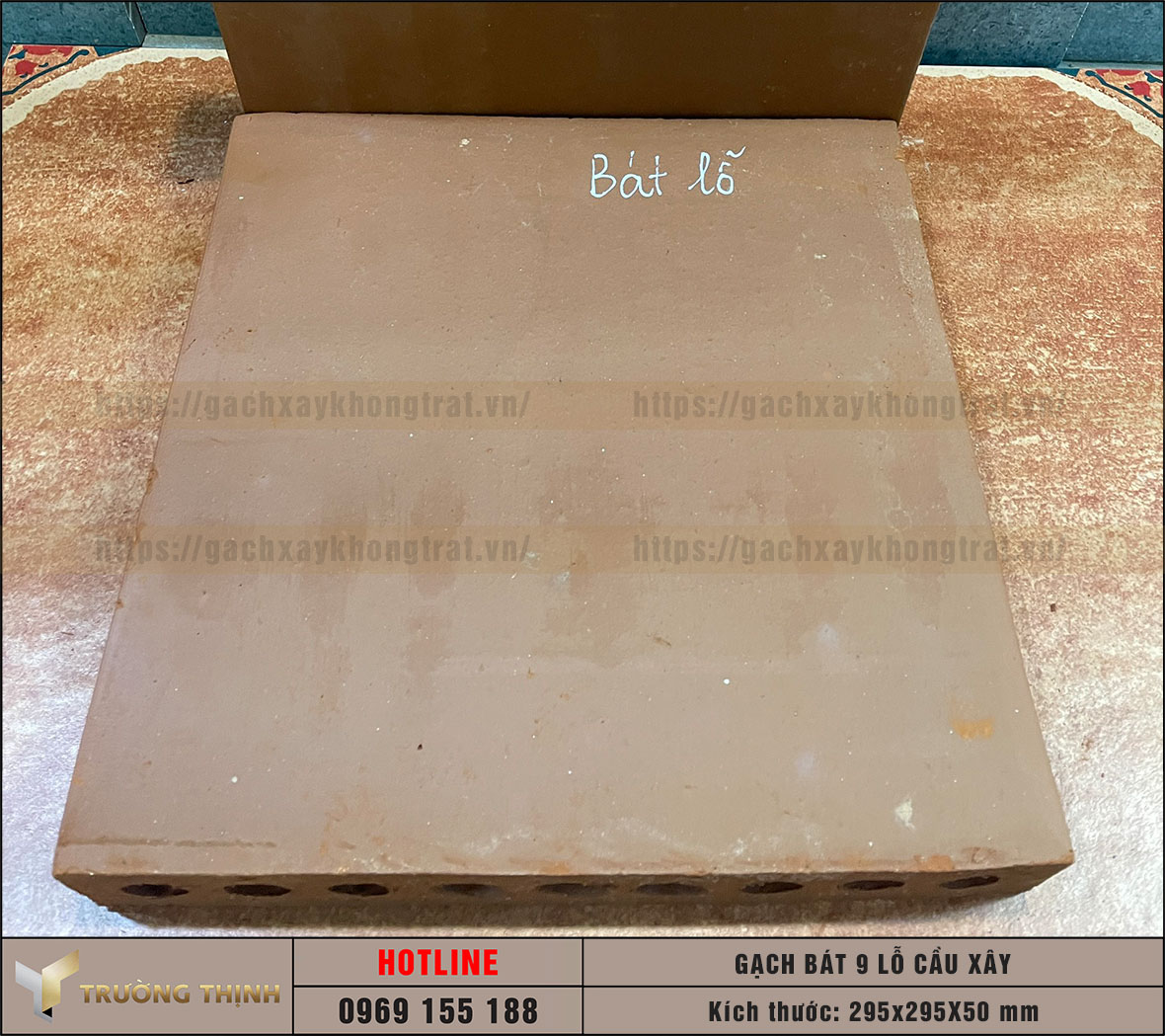 Gạch bát lỗ 295x295x50 Cầu Xây