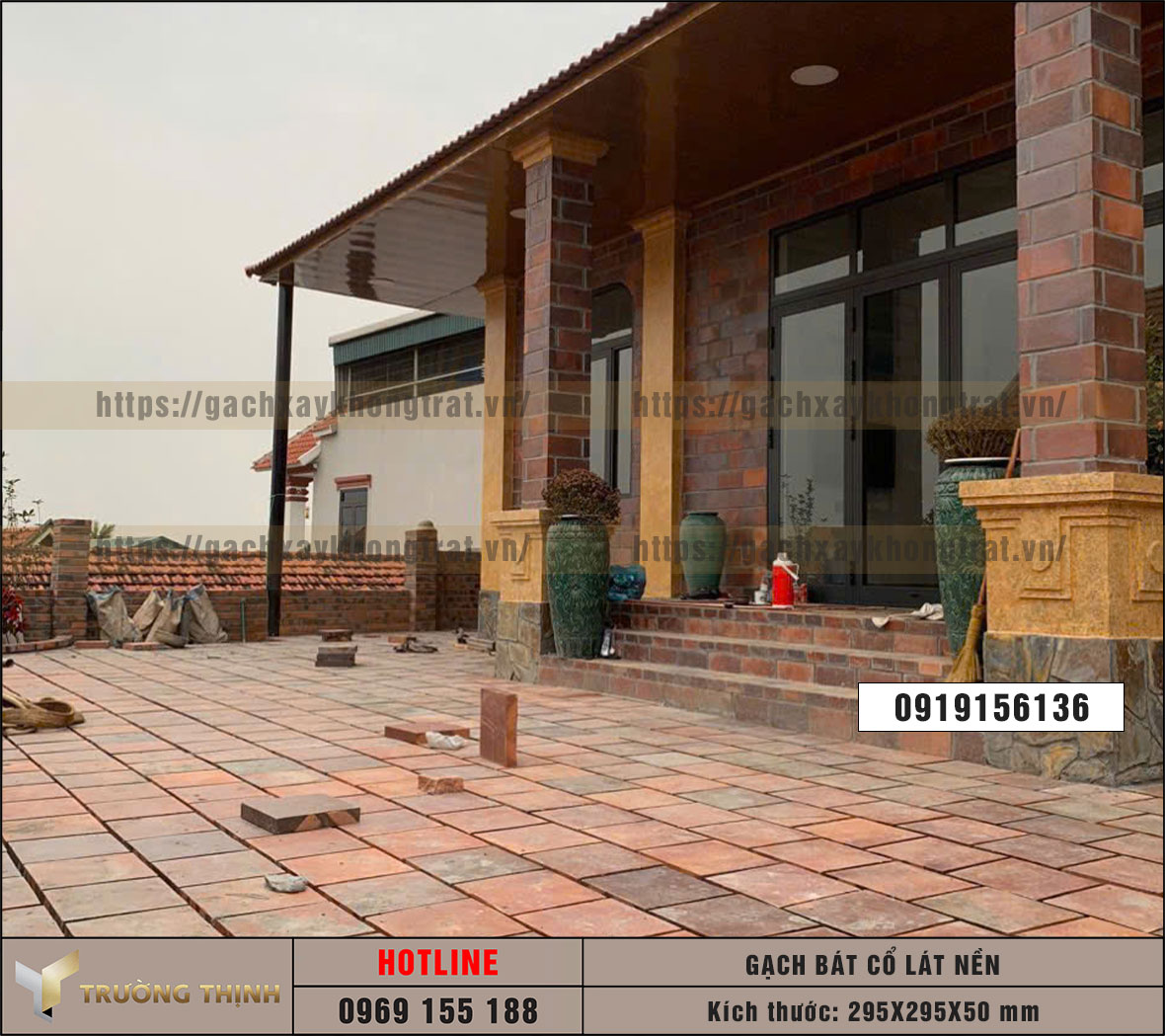 Gạch bát cổ thủ công lát nền 295x295x50: Nét đẹp trường tồn cùng thời gian