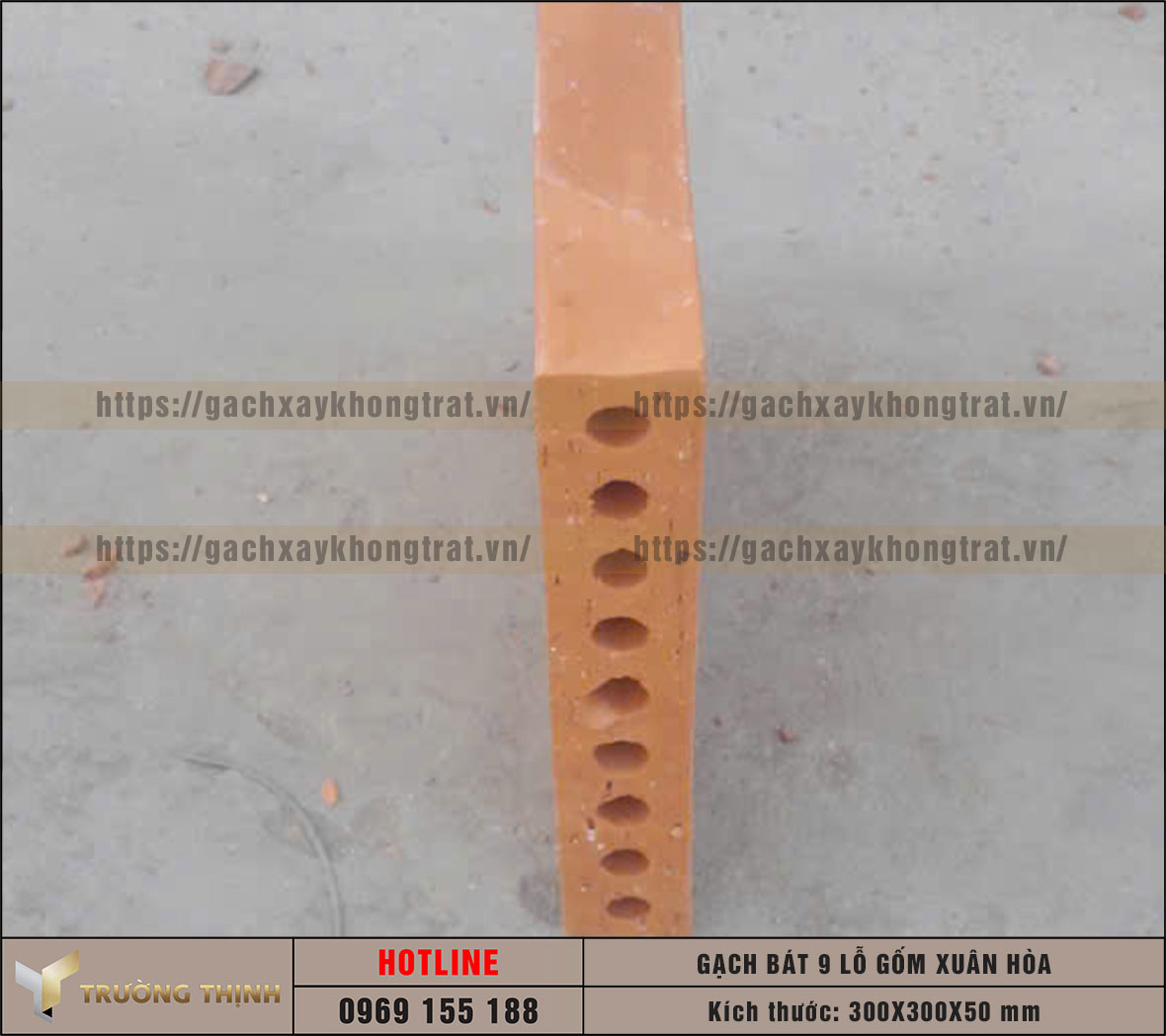 Gạch bát 9 lỗ 300x300x50 Gốm Xuân Hòa – Đỉnh Cao Gạch Gốm Lát Sân Vườn