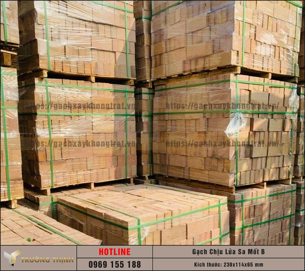 Gạch chịu lửa Sa Mốt B 230X114X65 Chính Hãng - Trường Thịnh Group