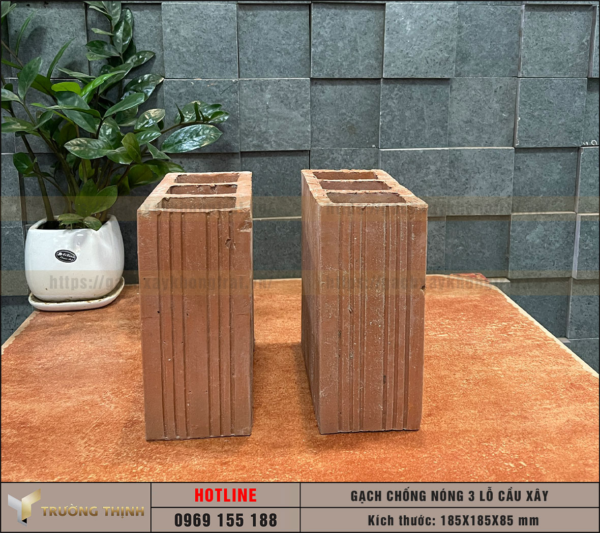 Gạch 3 lỗ chống nóng Cầu Xây