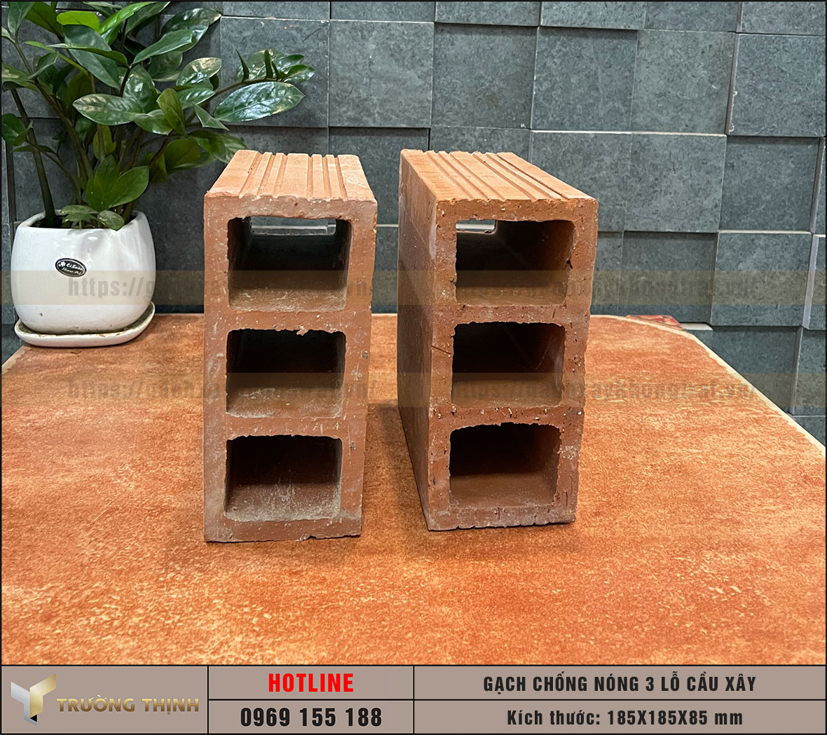 Gạch 3 lỗ chống nóng Cầu Xây
