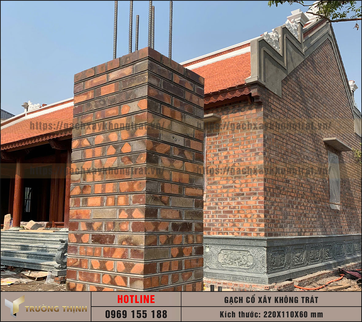 Gạch cổ thủ công xây không trát 220x110x60: Vẻ đẹp mộc mạc trường tồn cùng thời gian