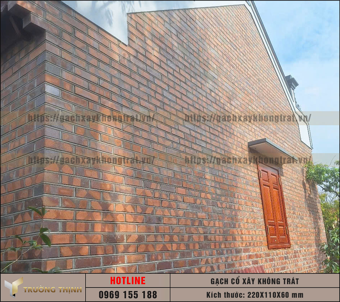 Gạch cổ thủ công xây không trát 220x110x60: Vẻ đẹp mộc mạc trường tồn cùng thời gian