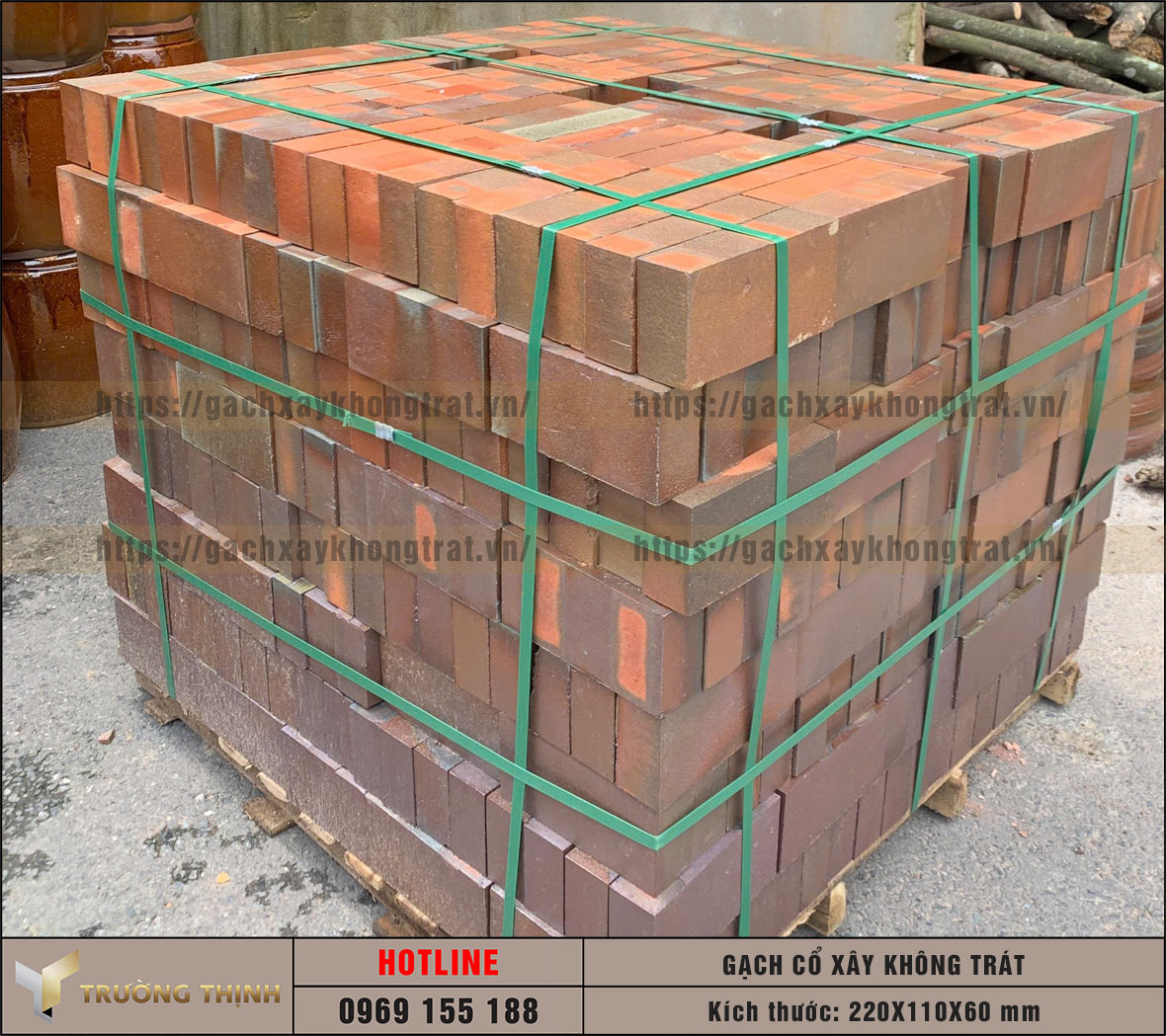 Gạch cổ thủ công xây không trát 220x110x60 – Vẻ Đẹp Mộc Mạc & Bền Bỉ