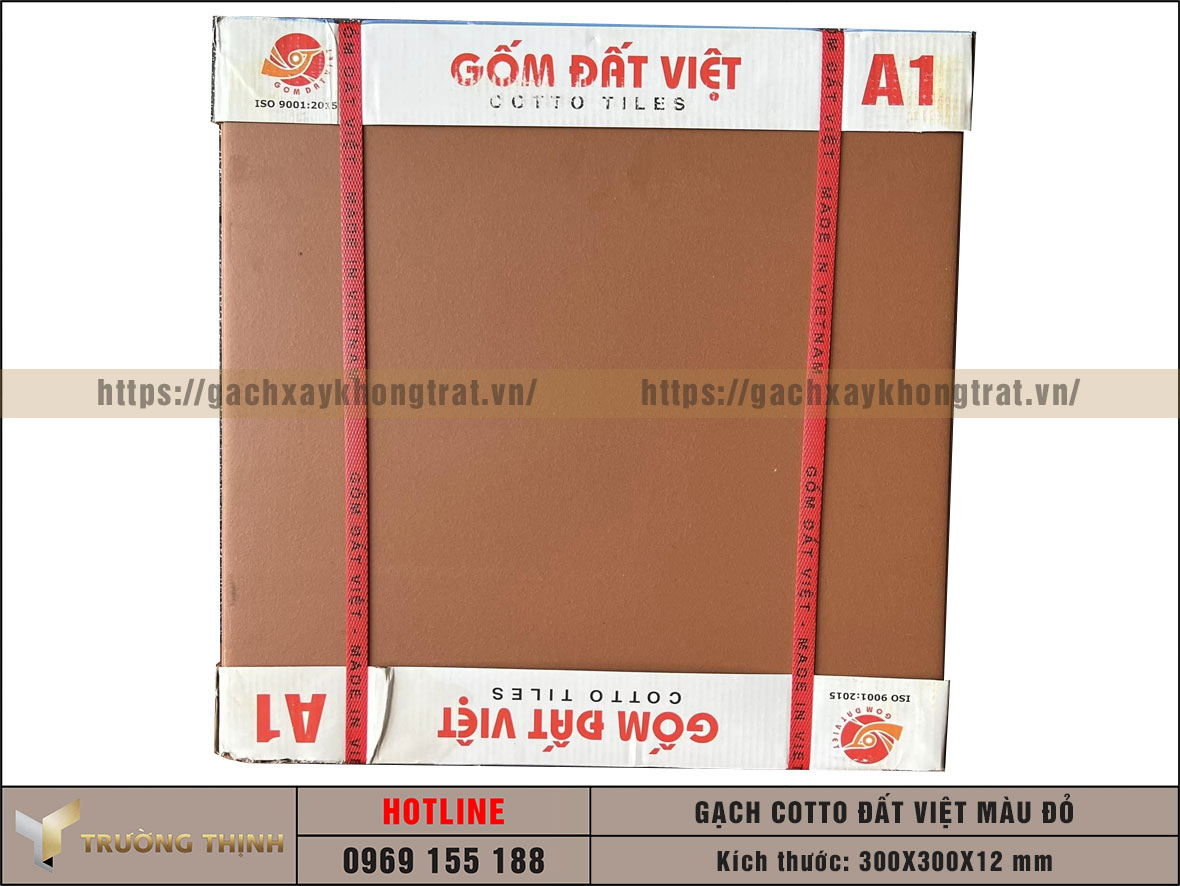 Gạch cotto 300x300 đỏ thường Đất Việt giá rẻ