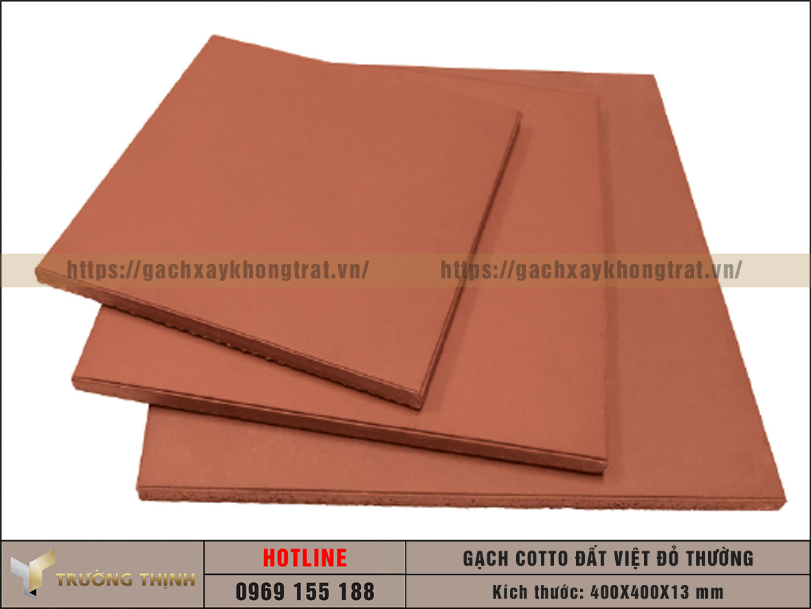 Gạch cotto 400x400 đỏ thường Đất Việt giá rẻ