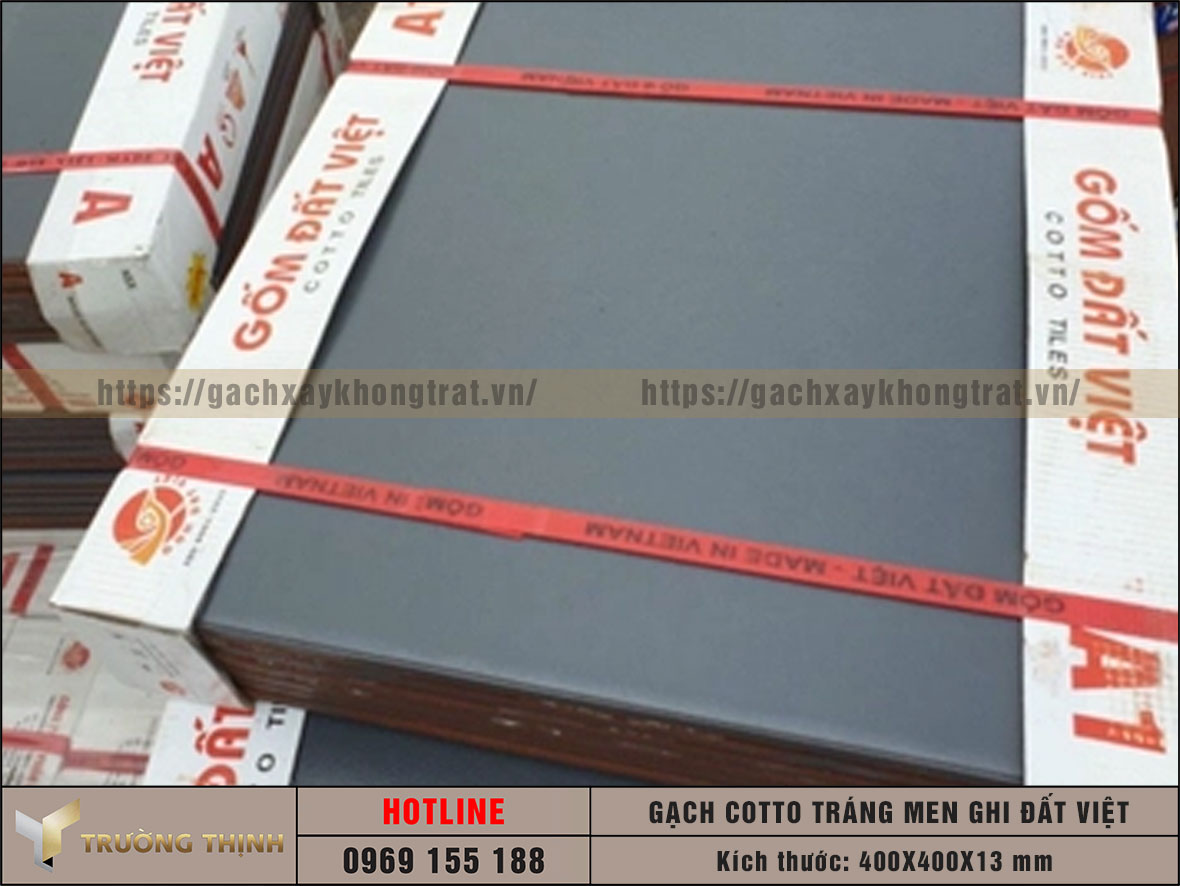 Gạch Cotto 400x400 Đất Việt màu tráng men ghi