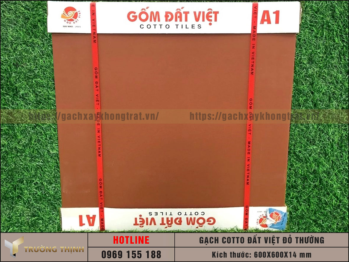 Gạch cotto 600x600 đỏ thường Đất Việt giá rẻ