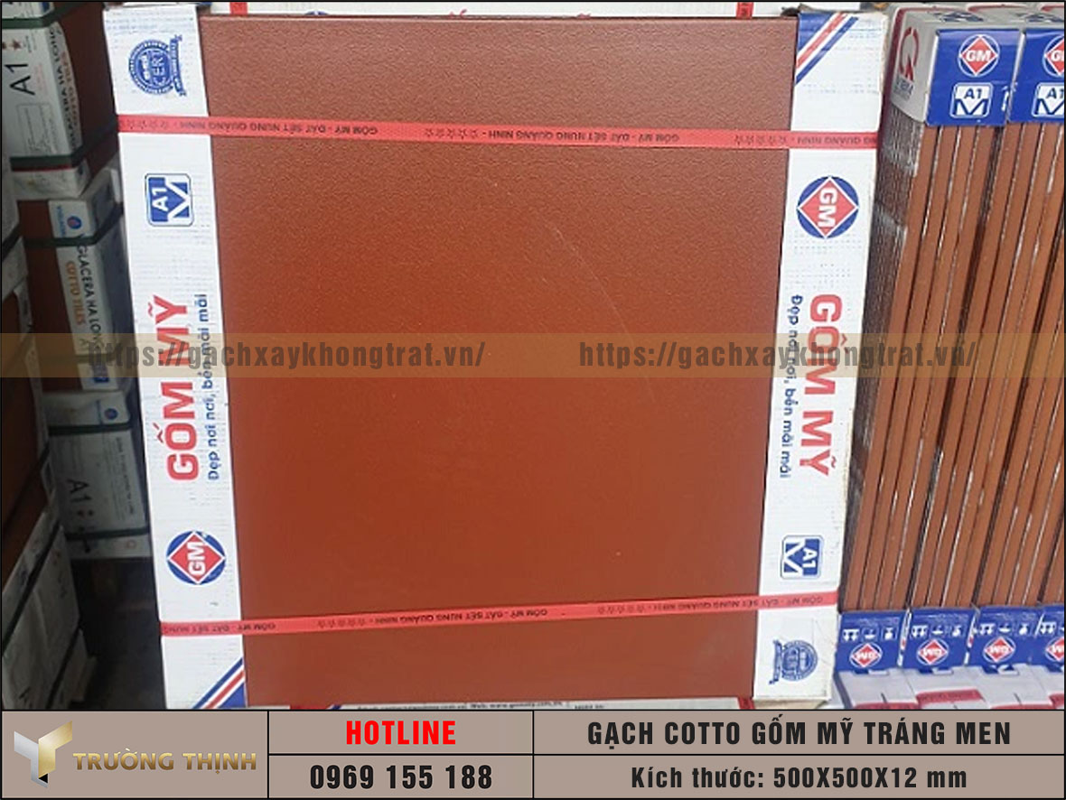 Gạch Cotto 500x500 Gốm Mỹ tráng men đỏ