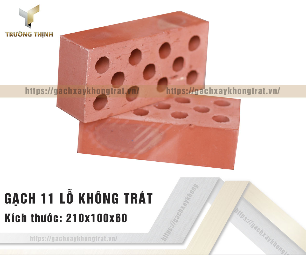 Gạch 11 lỗ xây không trát Viglacera Từ Sơn 210x100x60 giá rẻ