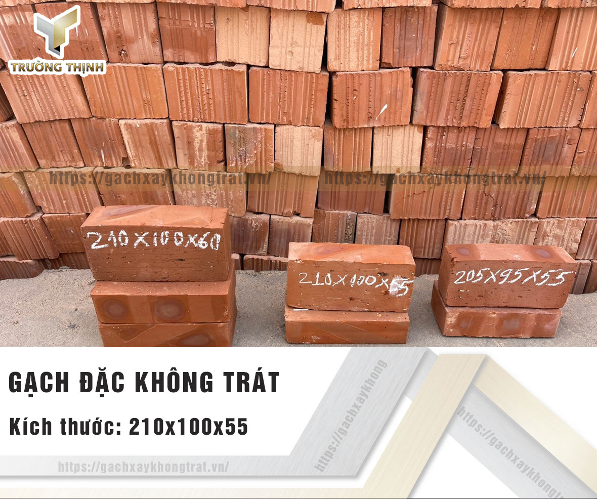 Gạch đặc 55 xây không trát Viglacera Từ Sơn 210x100x55 giá rẻ