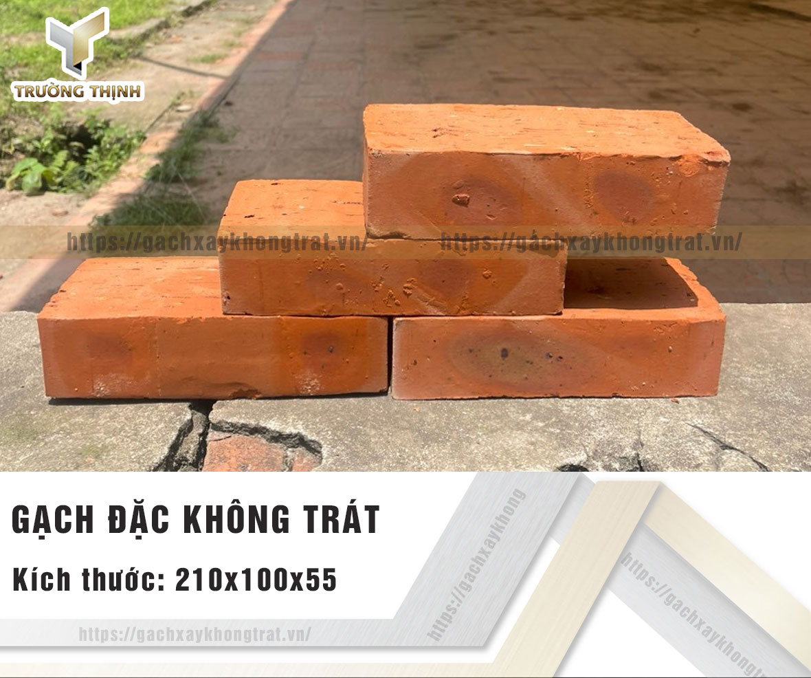 Gạch đặc xây không trát Viglacera Từ Sơn 210x100x55