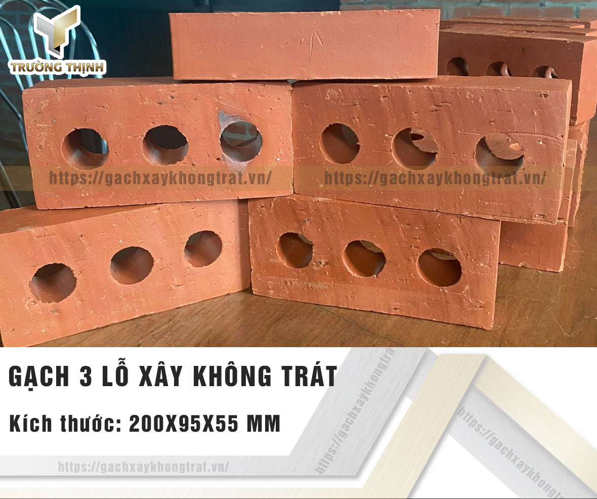 Gạch 3 lỗ xây không trát Viglacera Xuân Hòa giá rẻ