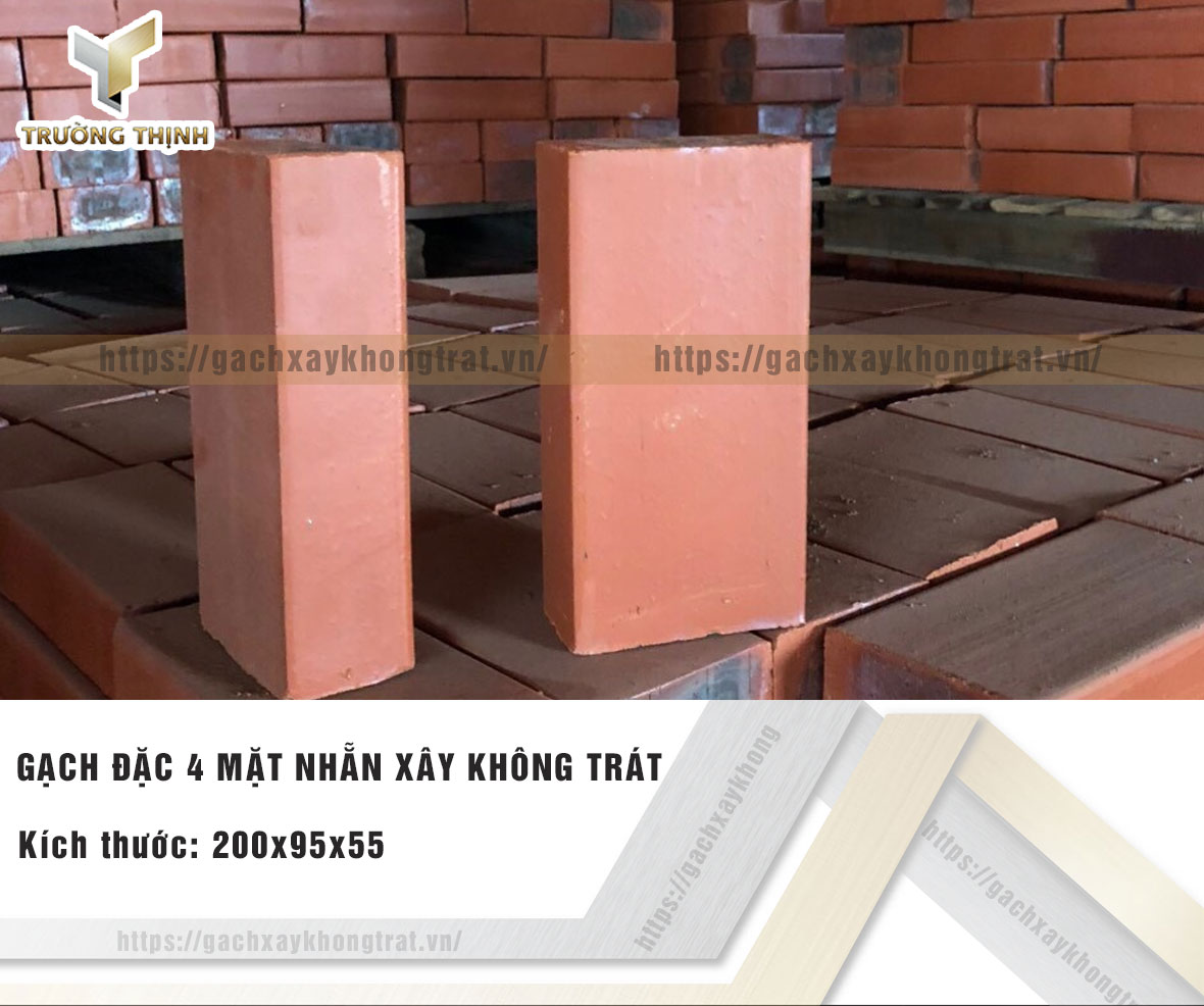 Gạch đặc 4 mặt nhẵn - Gạch xây không trát Viglacera Xuân Hòa trên kệ palet tại nhà máy