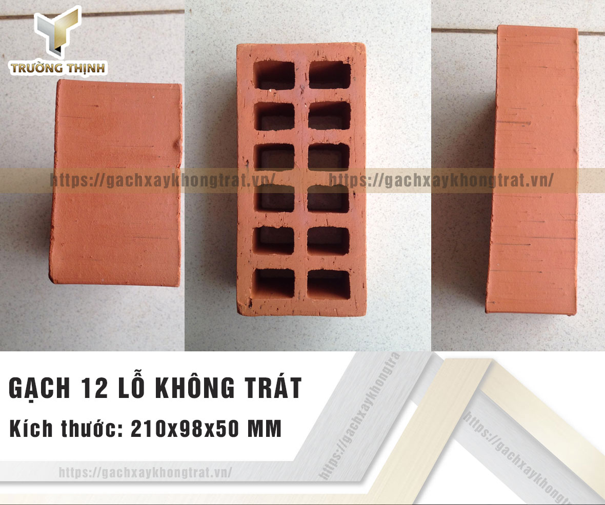 Gạch 12 lỗ xây không trát Xuân Hòa Hà Nội