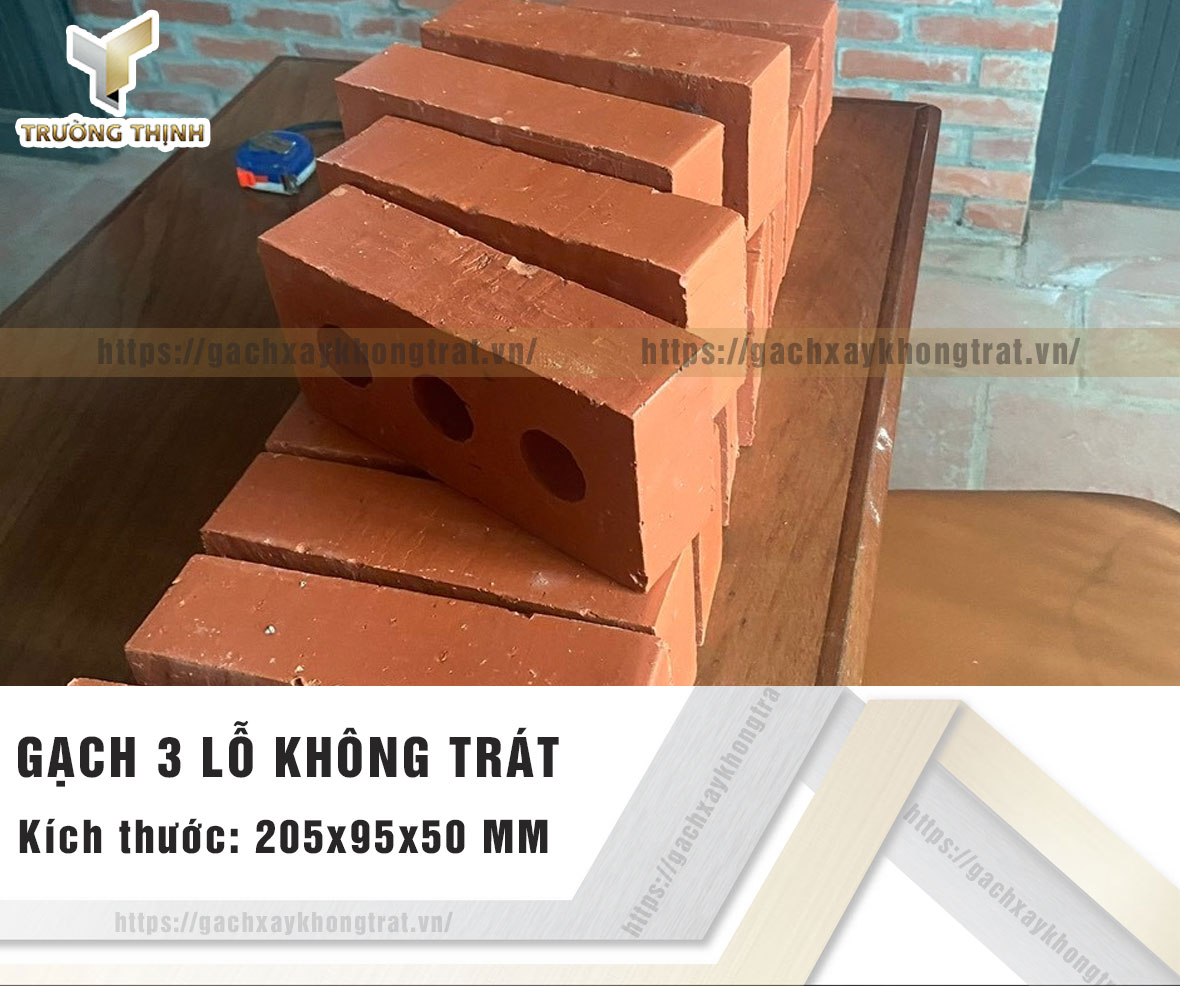 Gạch 3 lỗ xây không trát Xuân Hòa Hà Nội