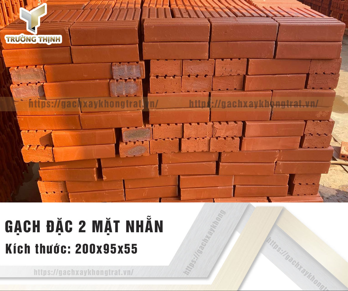 Gạch đặc 2 mặt nhẵn xây không trát Xuân Hòa Hà Nội 200x98x50 giá rẻ