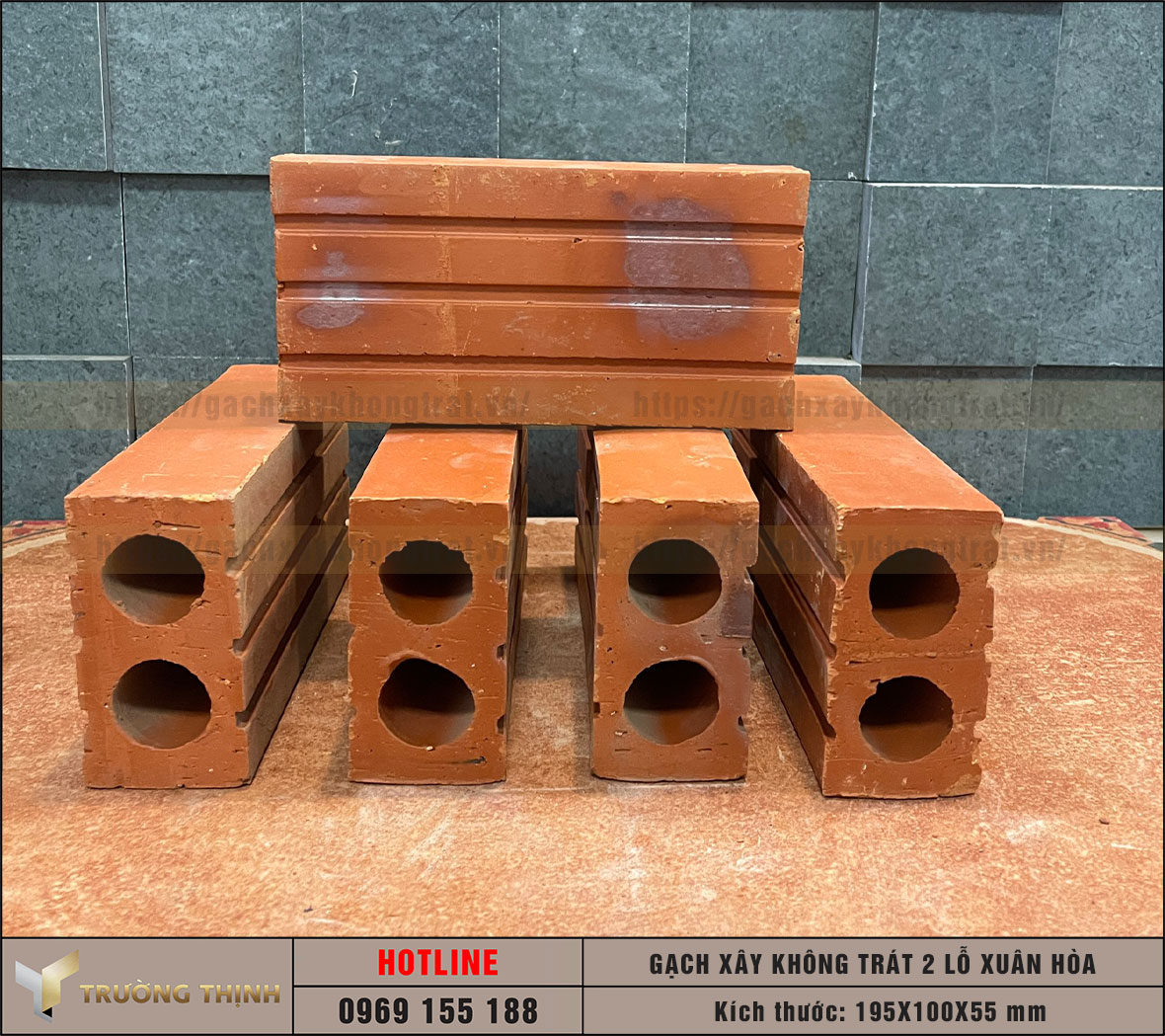 Gạch 2 lỗ xây không trát Xuân Hòa Hà Nội