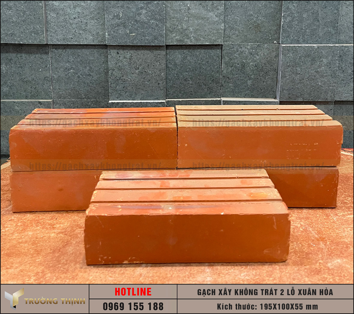 Gạch 2 lỗ xây không trát Xuân Hòa Hà Nội