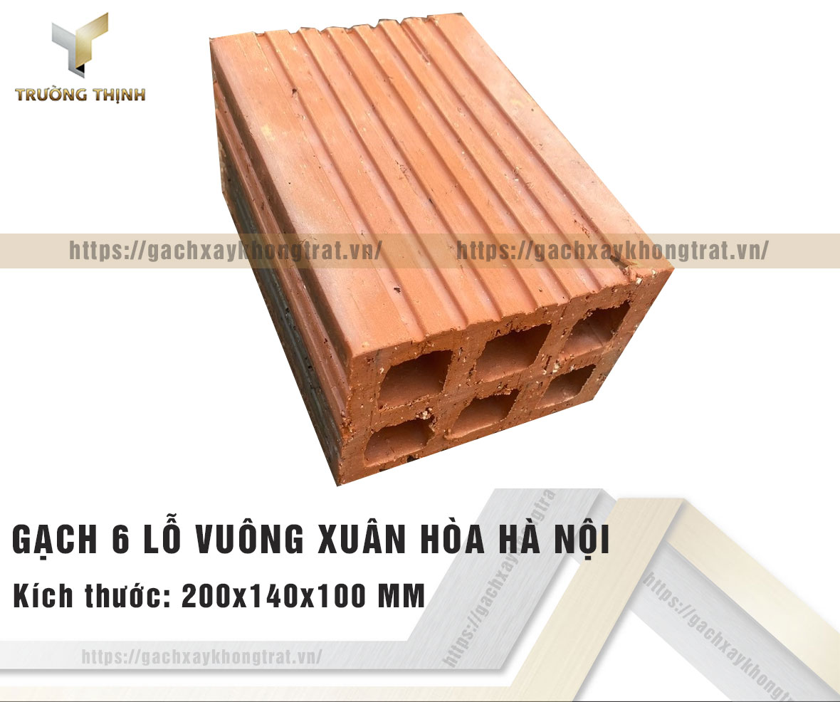 Gạch chống nóng 6 lỗ vuông Xuân Hòa Hà Nội giá rẻ