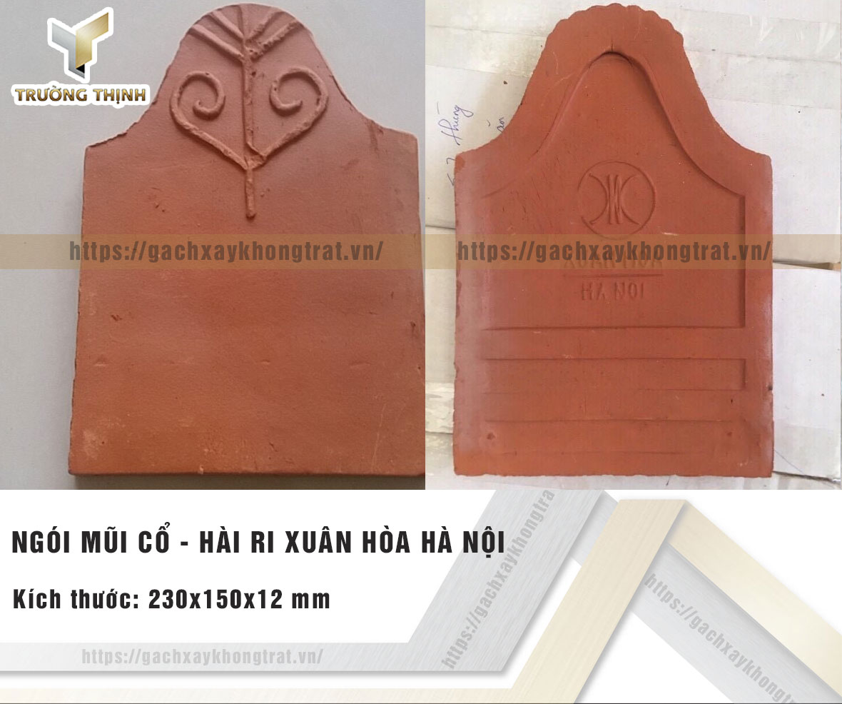 Ngói mũi cổ - hài ri Xuân Hòa Hà Nội 230x150x12 giá rẻ