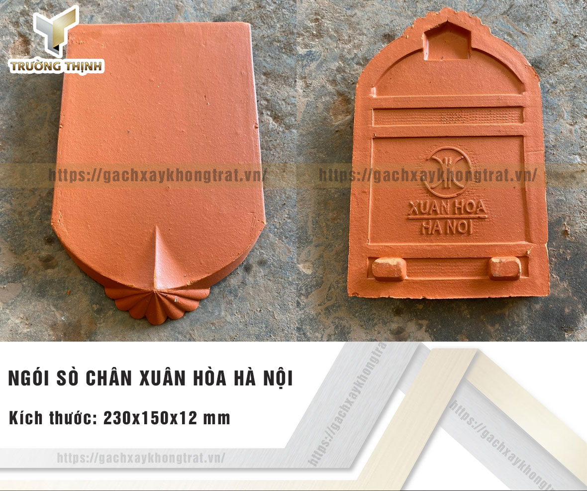 Ngói sò chân Xuân Hòa Hà Nội 230x150x12 giá rẻ