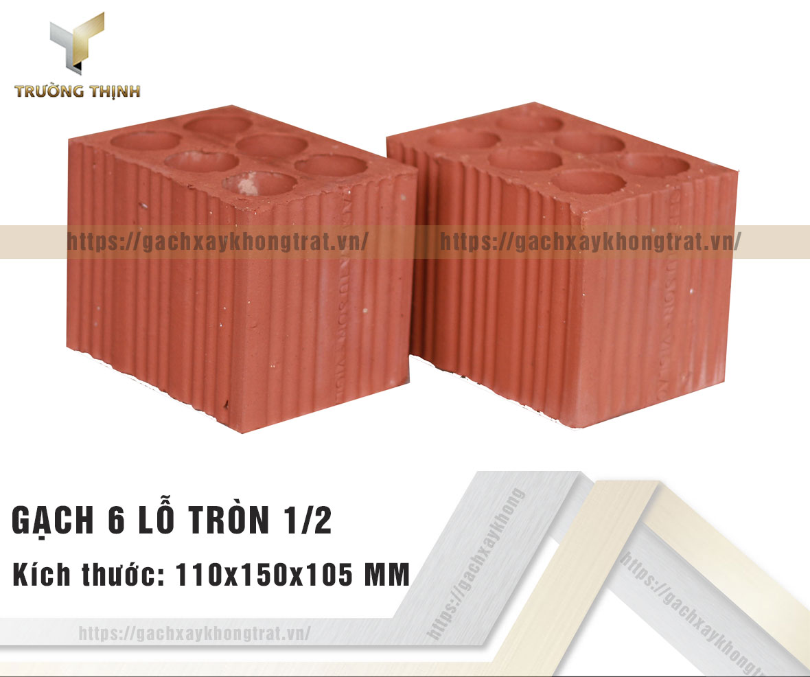 Gạch 6 lỗ tròn 1/2 Viglacera Từ Sơn giá rẻ
