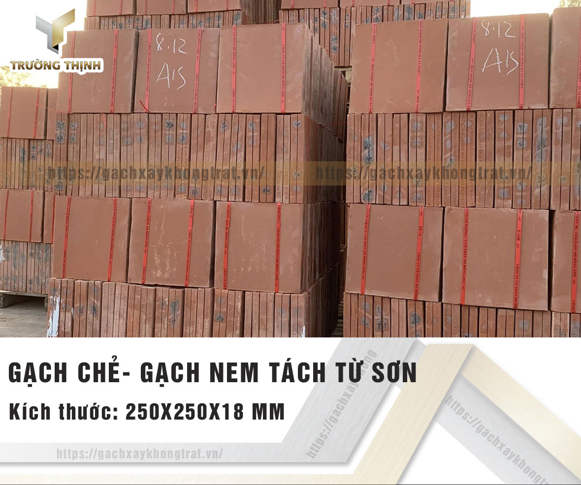 Gạch chẻ - Gạch nem tách 200x200 Viglacera Từ Sơn