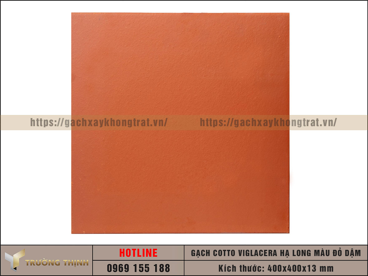 Gạch Cotto 400x400 Viglacera Hạ Long màu đỏ đậm