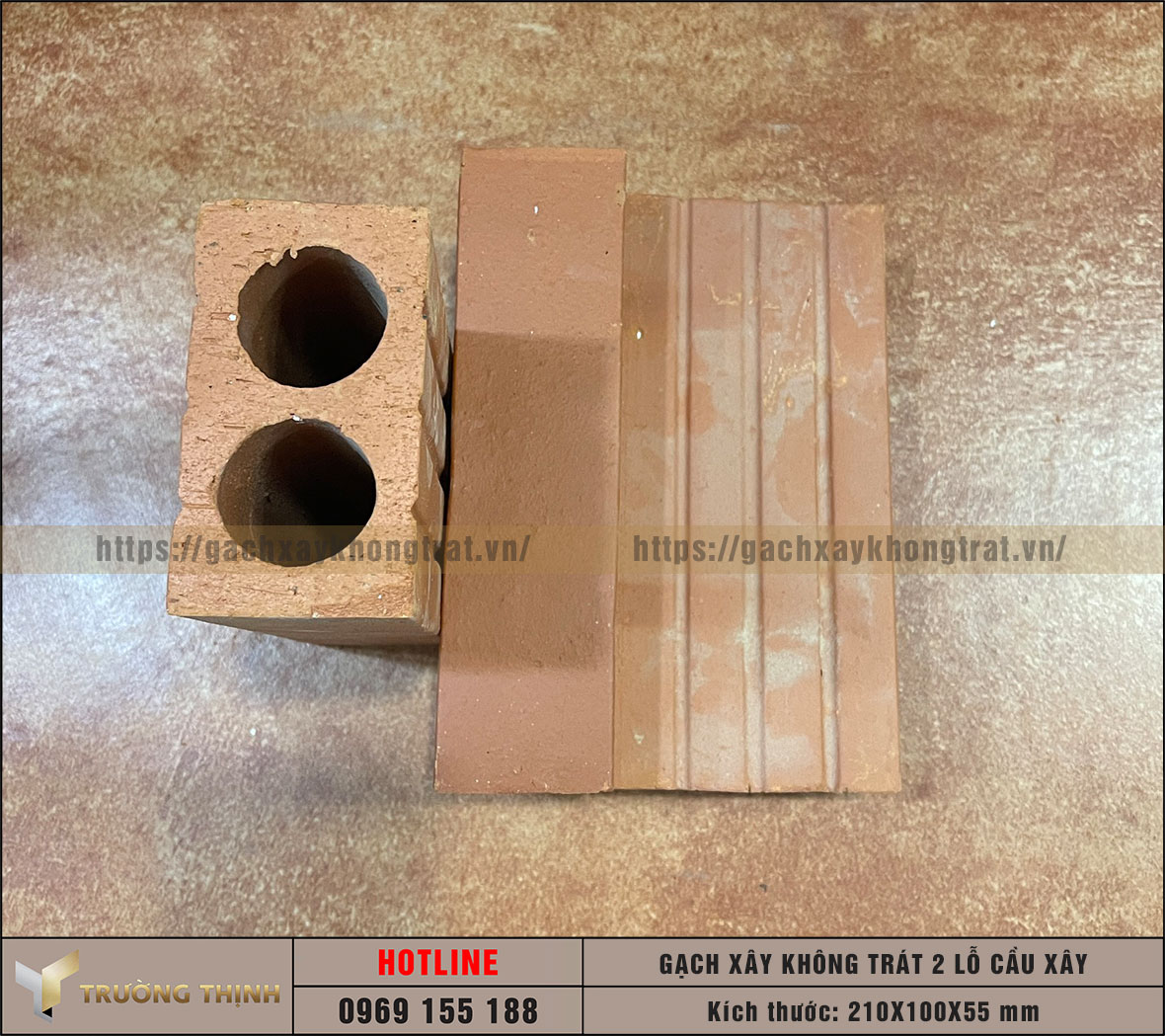 Gạch 2 lỗ xây không trát Cầu Xây