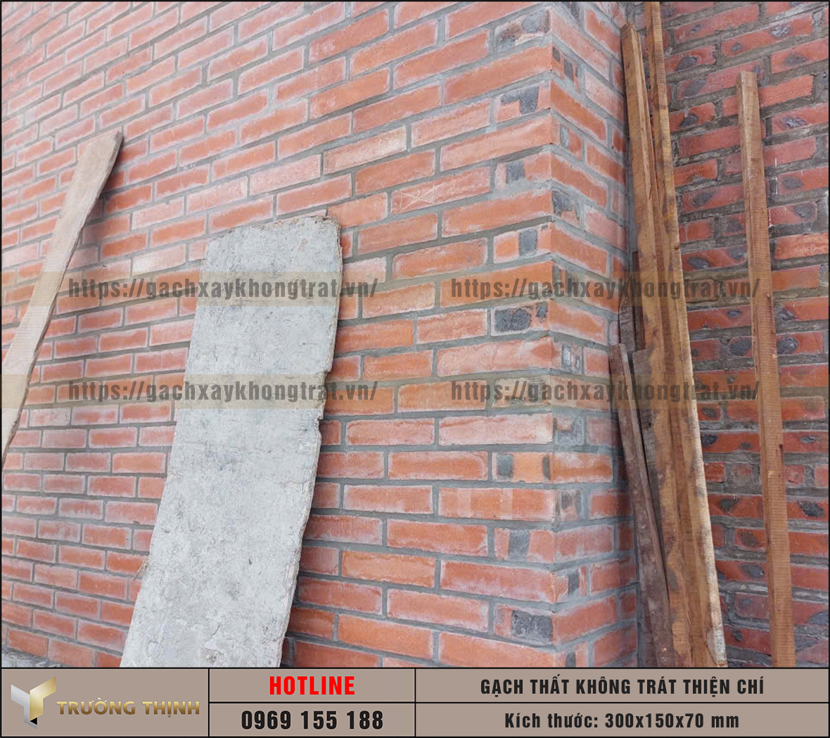 Gạch thất Thiện Chí 300x150x70 gạch xây không trát đẹp cho công trình tâm linh