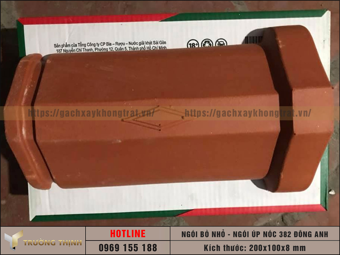 Ngói bò nhỏ - Ngói úp nóc 382 Đông Anh 200x100x8 giá rẻ