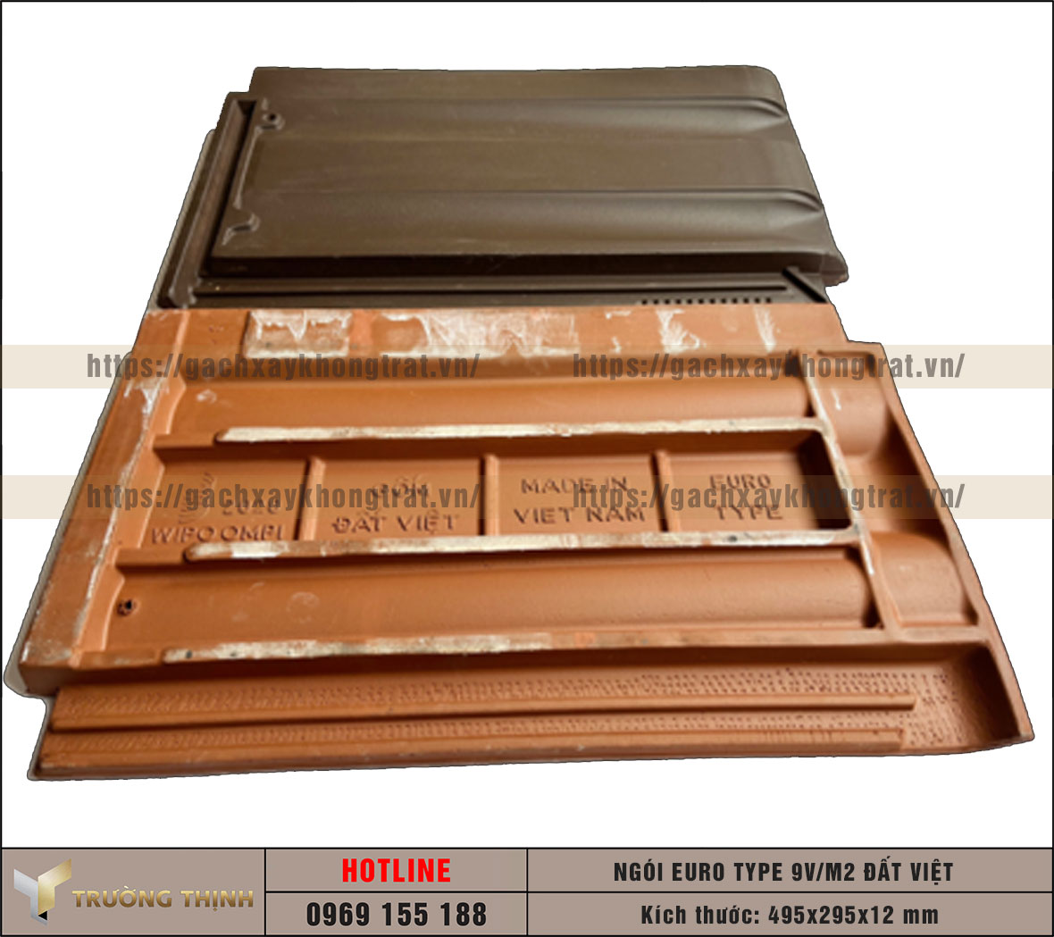 Ngói lợp Euro Type 9 Viên/m2 màu đỏ Đất Việt