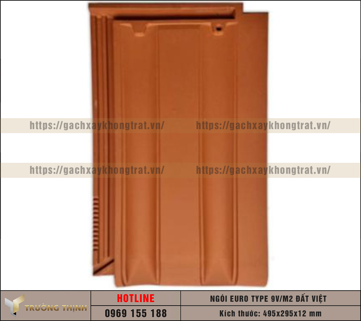 Ngói lợp Euro Type 9 Viên/m2 màu đỏ Đất Việt