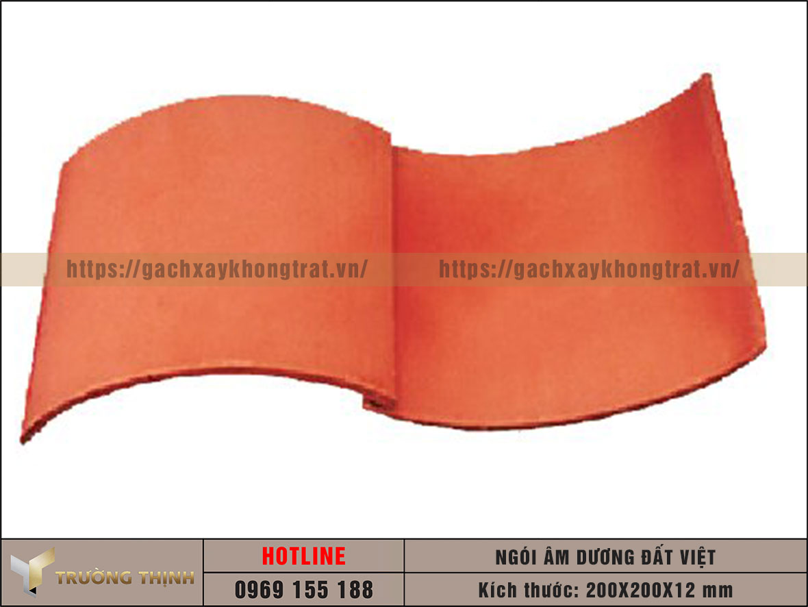 Ngói âm dương 200x200x12 Đất Việt giá rẻ