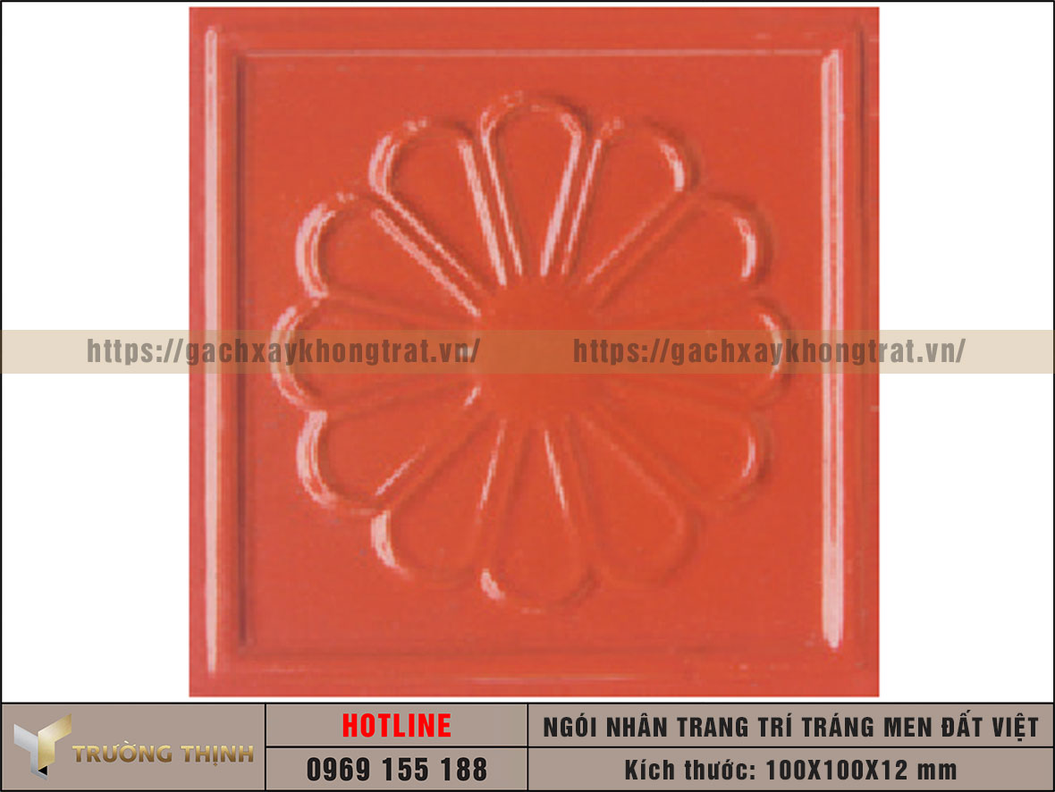 Ngói nhân trang trí tráng men 100x100x12 Đất Việt giá rẻ