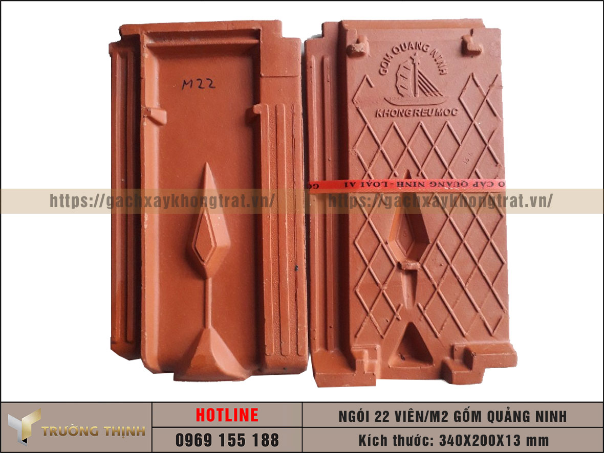 Ngói lợp 22 viên/m2 Gốm Quảng Ninh giá rẻ