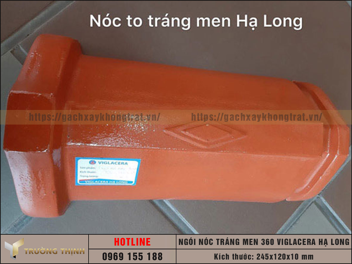 Ngói bò to - Ngói nóc đại tráng men đỏ Viglacera Hạ Long